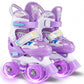 Costzon Kids Roller Skates, 4-Size Adjustable Light-Up Quad Skates