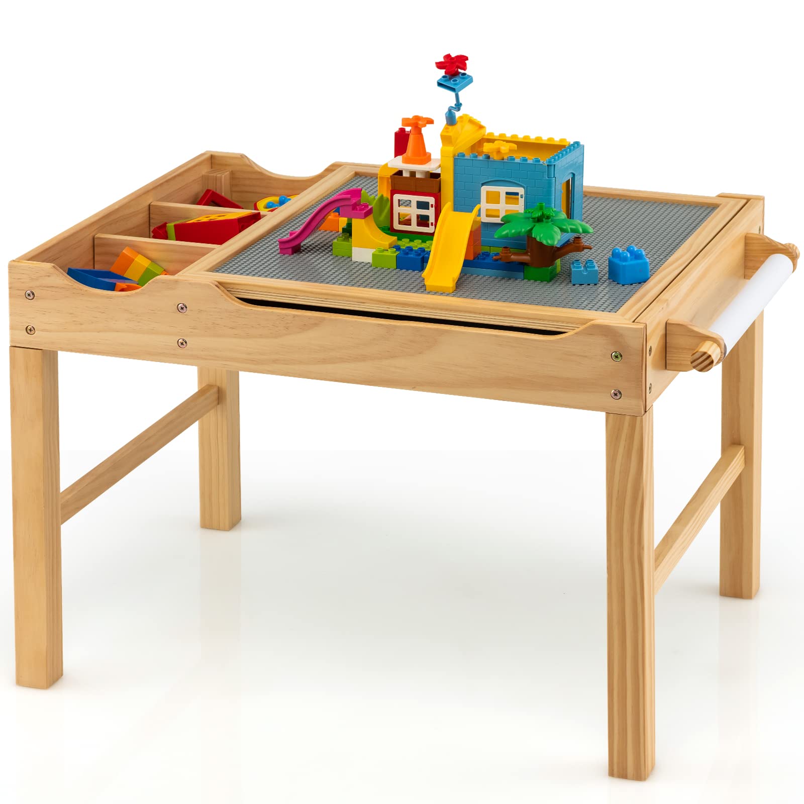 Lego Table For Toddlers 1-3 Costzon Kds Table, N Wood Buldng