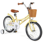 Costzon 18" Retro Kids Bike, Vintage Bicycle with Training Wheels and Basket