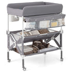 BABY JOY Portable Baby Changing Table, Foldable Waterproof Diaper Changing Station w/Wheels