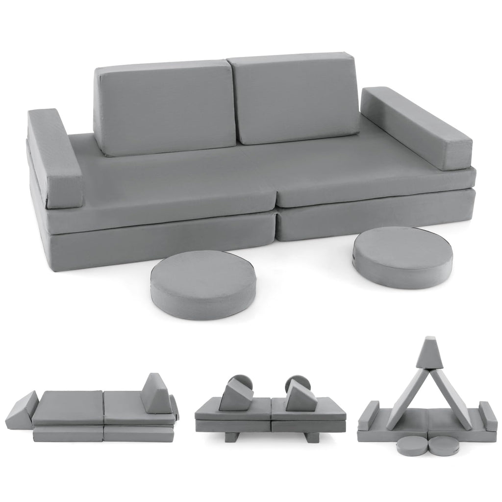 Costzon Convertible Kids Couch, Grey