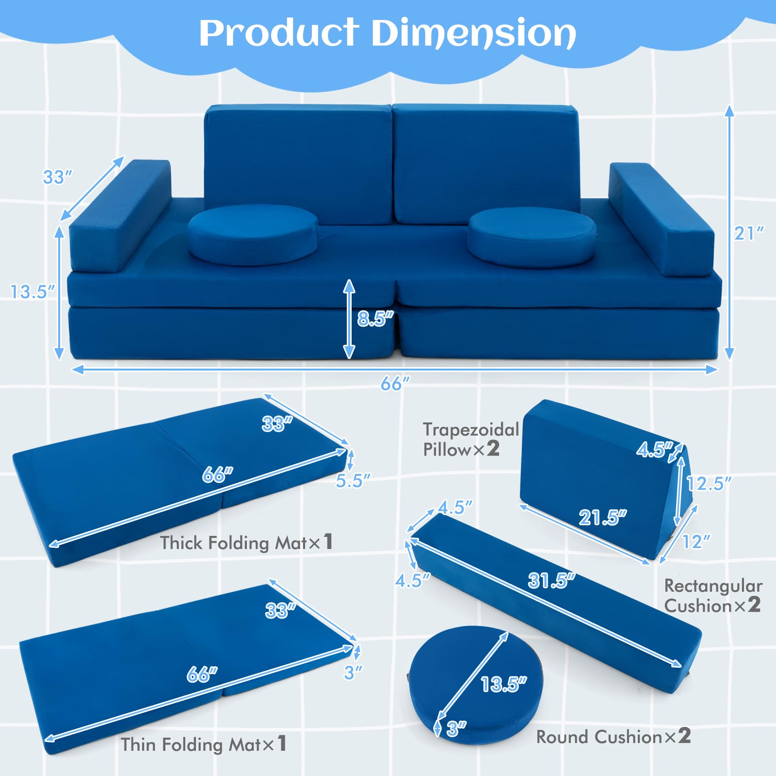 Costzon Convertible Kids Couch