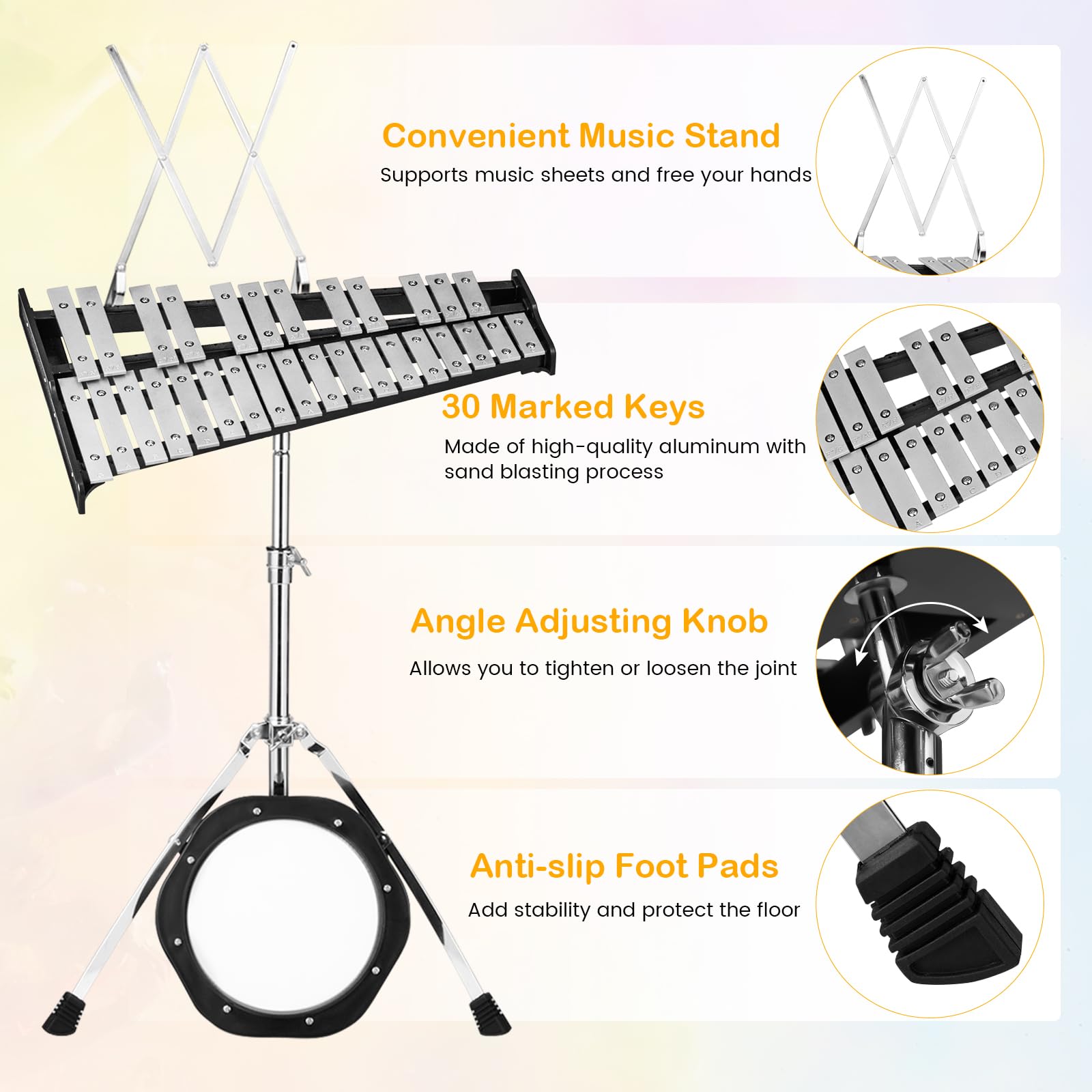 Bell Kit Percussion Notes.pdf Costzon 30 Notes Glockenspiel Xylophone Bell Kit, Xylophone Percussion ...