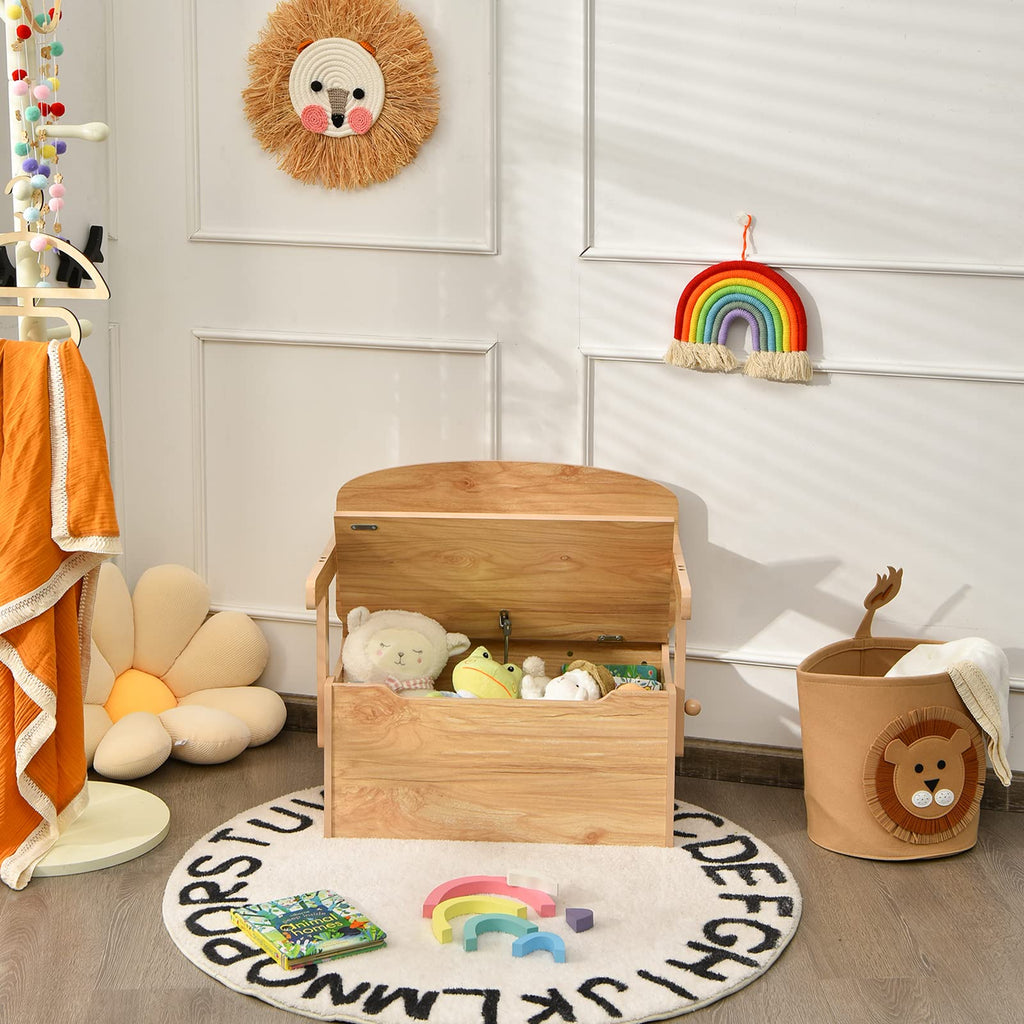 Convertible Toy Storage Bench with Built-in Handle for Kindergarten  -  Costzon