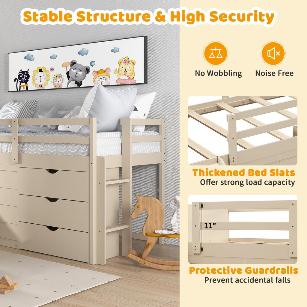 Twin Low Loft Bed - Costzon