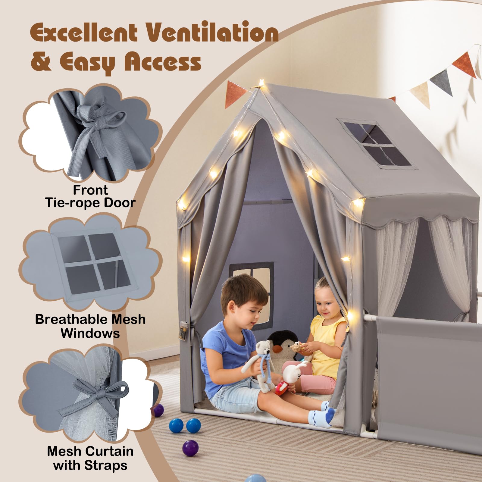 play house tent instructions Costzon 2 in 1 Kids Play Tent Indoor Large Toddler Pretend Playhouse w – costzon