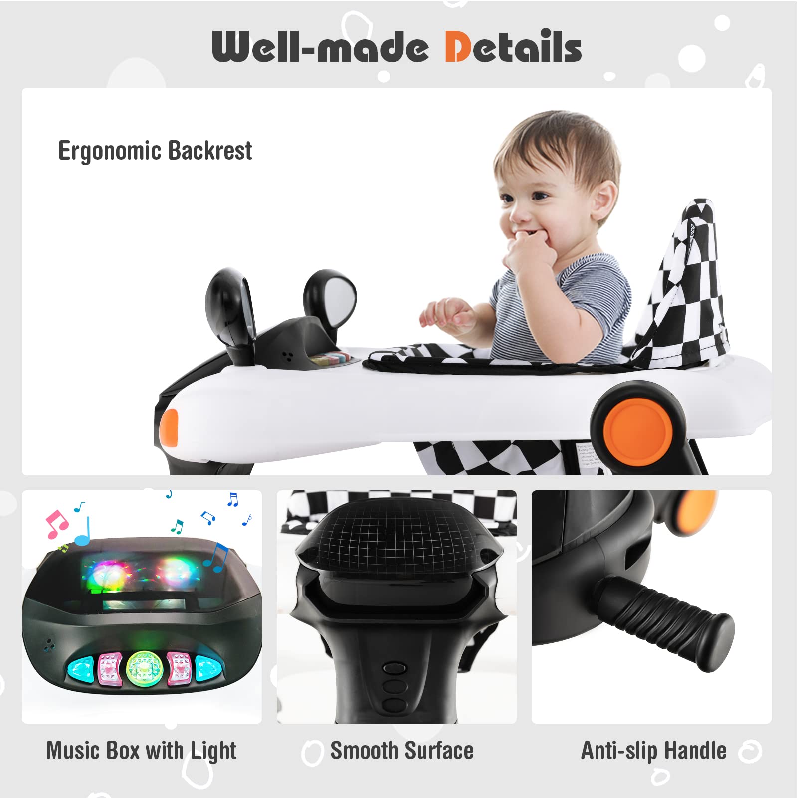 2-in-1 Foldable Baby Activity Walker with Adjustable Height