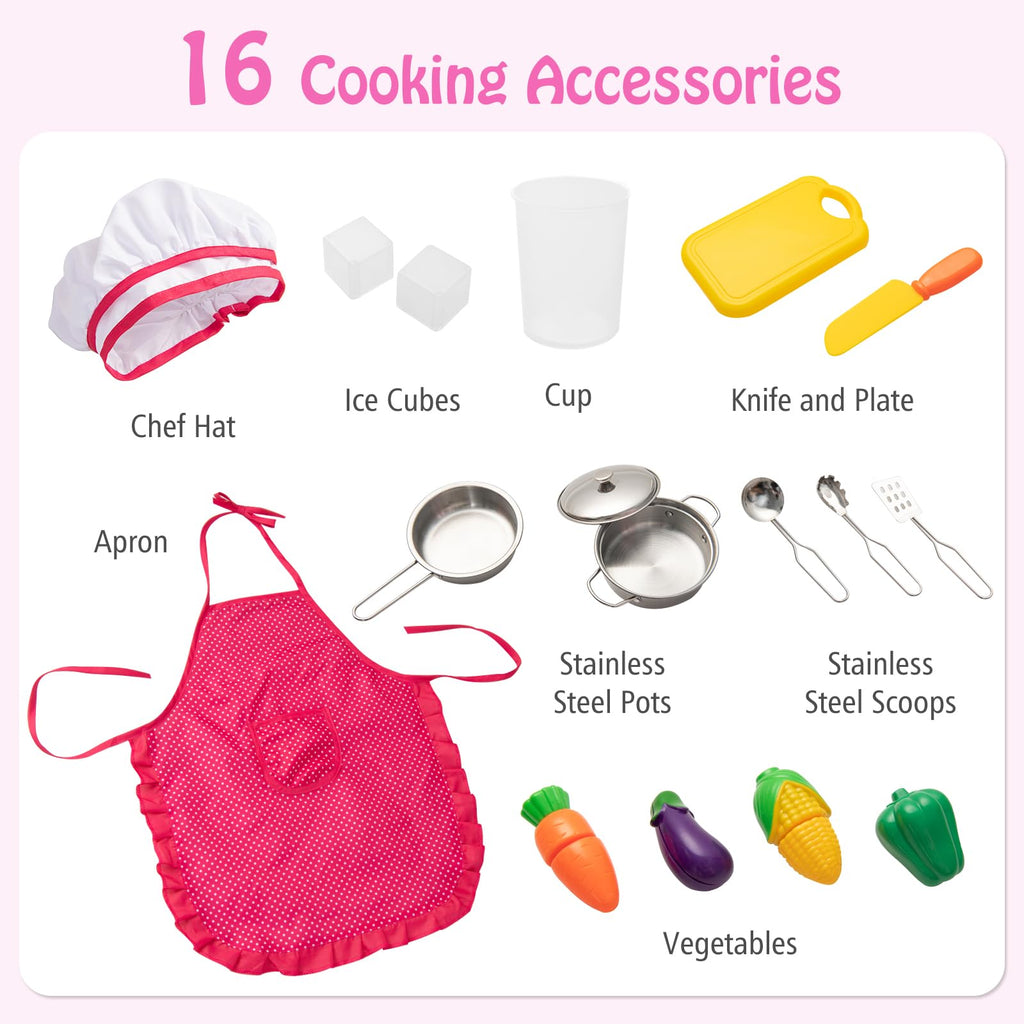Wooden Kitchen Toy Set - Costzon