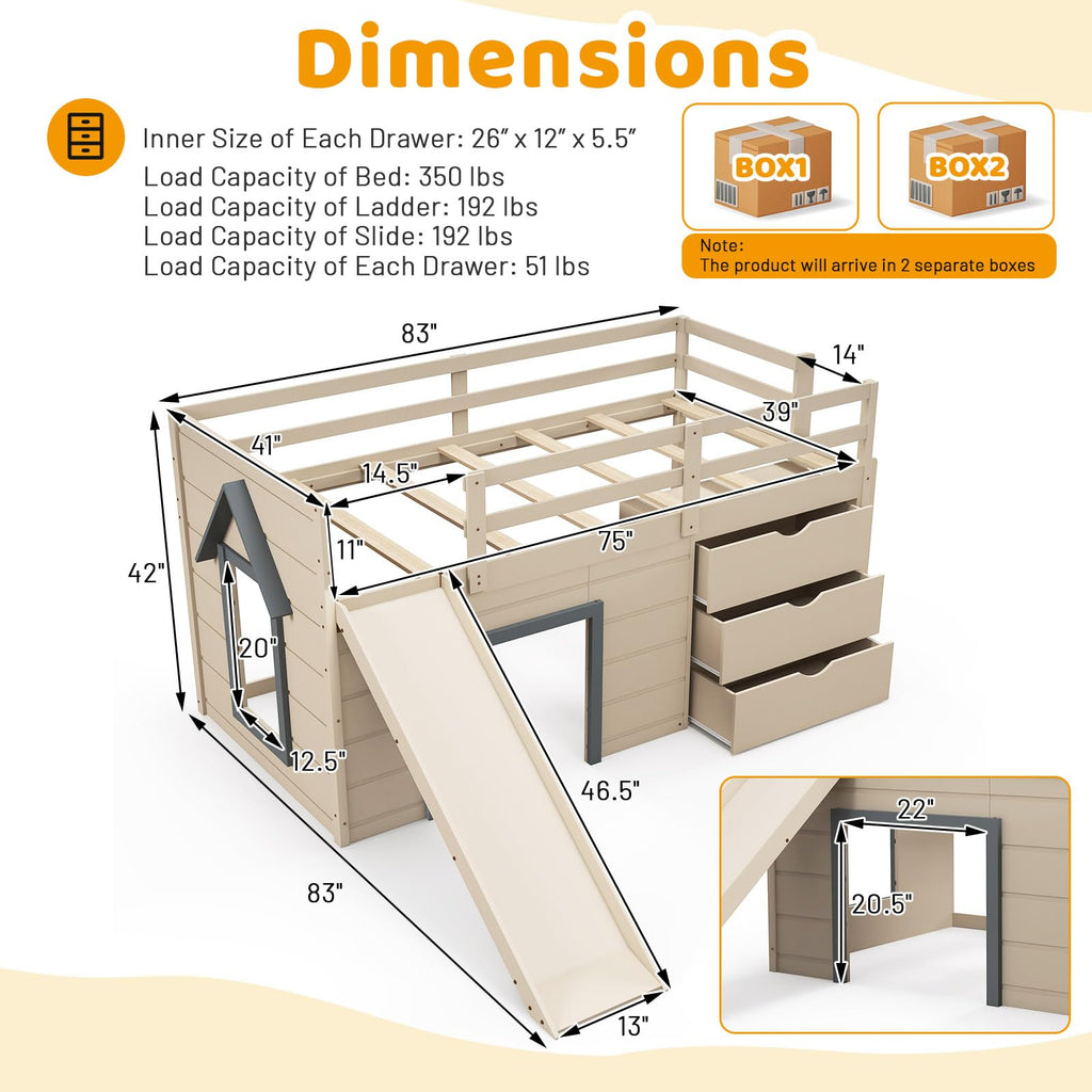Twin Low Loft Bed - Costzon