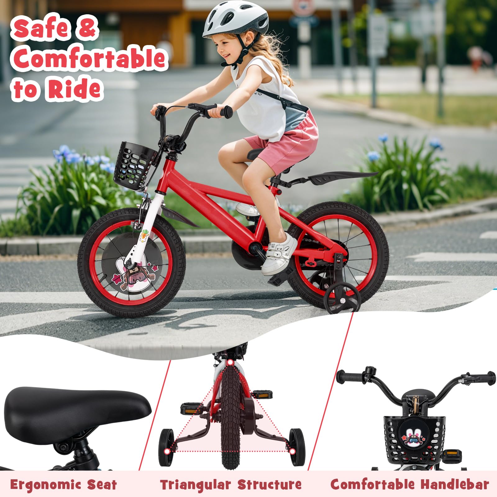 Compact Bike Frame Rabbit Costzon Rabbit Pilot Sporty Kids Bike, 14 Inch Child Bike for 3-8 Year ...