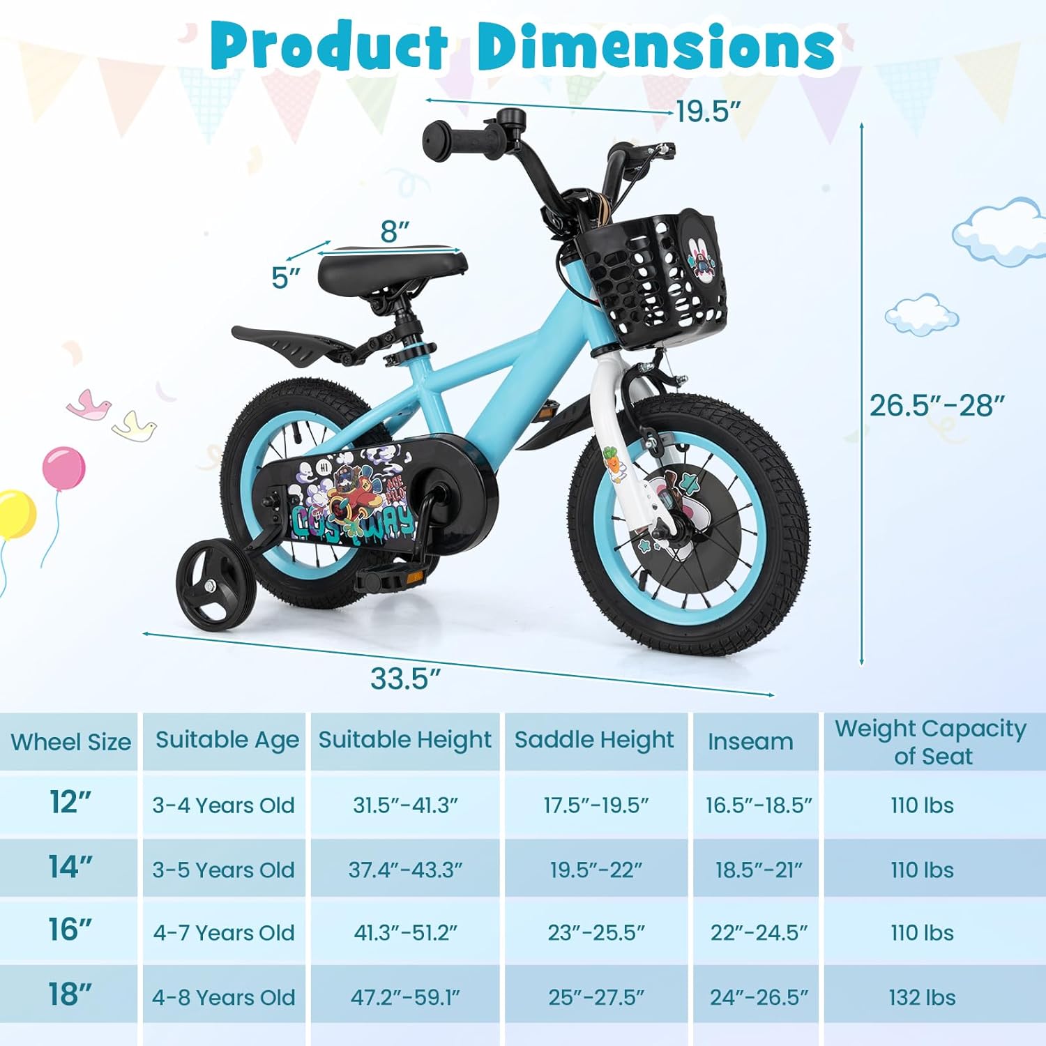 Cycle Rabbit For Boy Costzon Rabbit Pilot Sporty Kids Bike, 12 Inch Child Bike for 3-8 Year ...