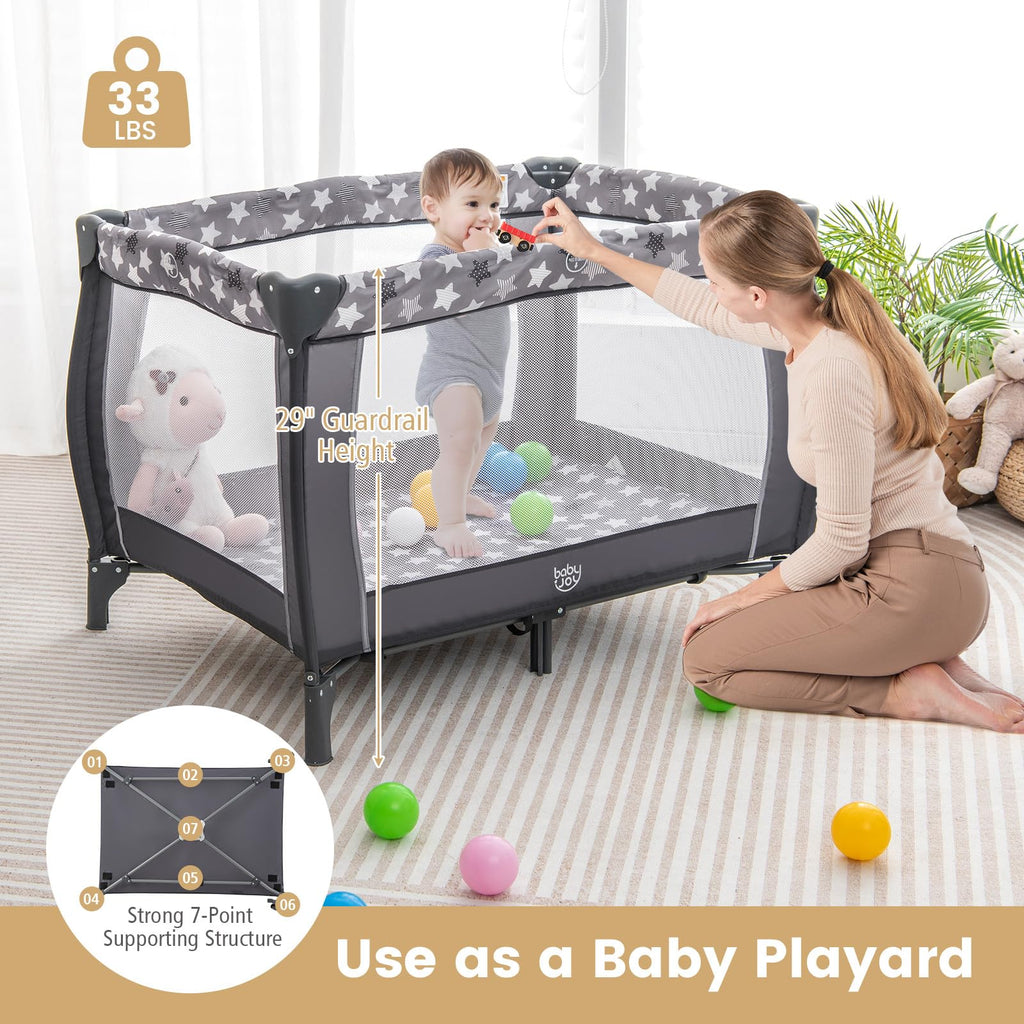 Costzon 3 in 1 Pack and Play with Bassinet