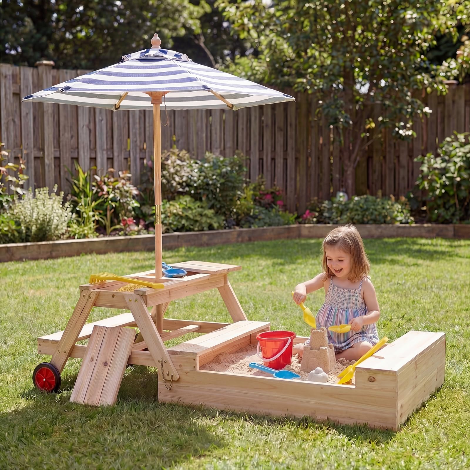 Costzon 3 in 1 Wooden Sandbox With Lid Foldable Picnic Sensory Table costzon-3-in-1-wooden-sandbox-with-lid-foldable-picnic-sensory-table