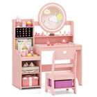 Costzon Kids Vanity Girls Vanity Set with Mirror and Lights