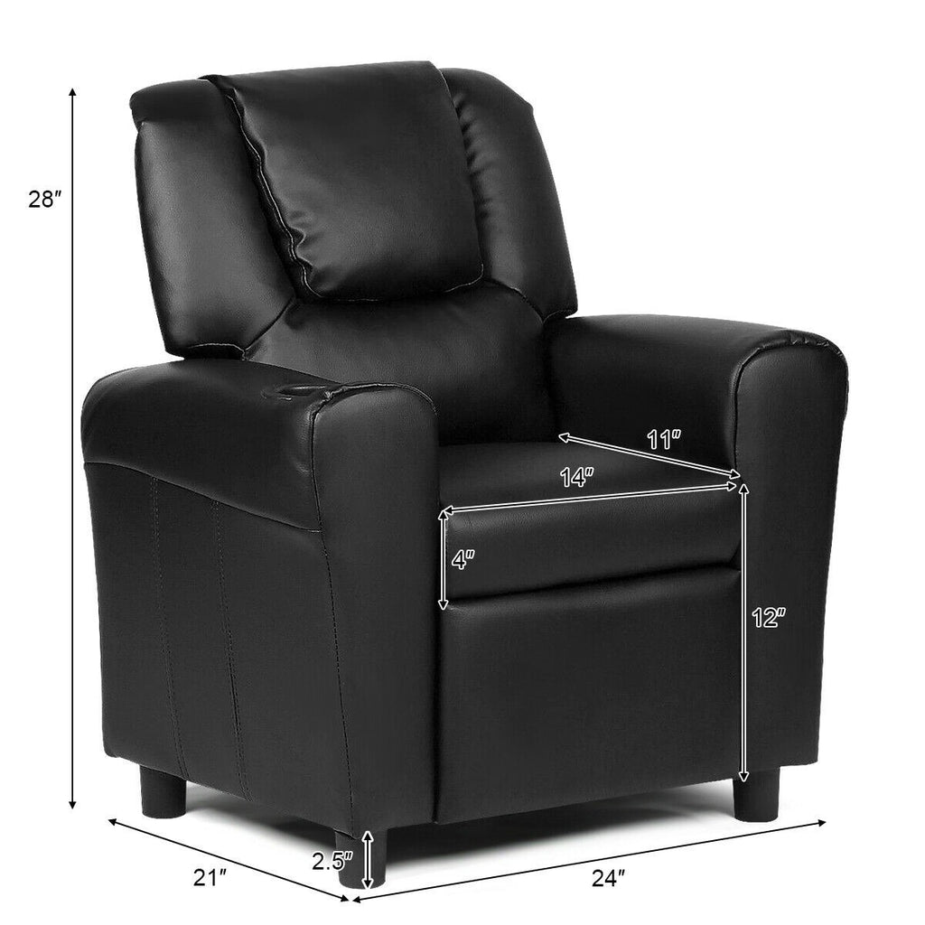 Kids Recliner Chair with Cup Holder Kids Room - costzon