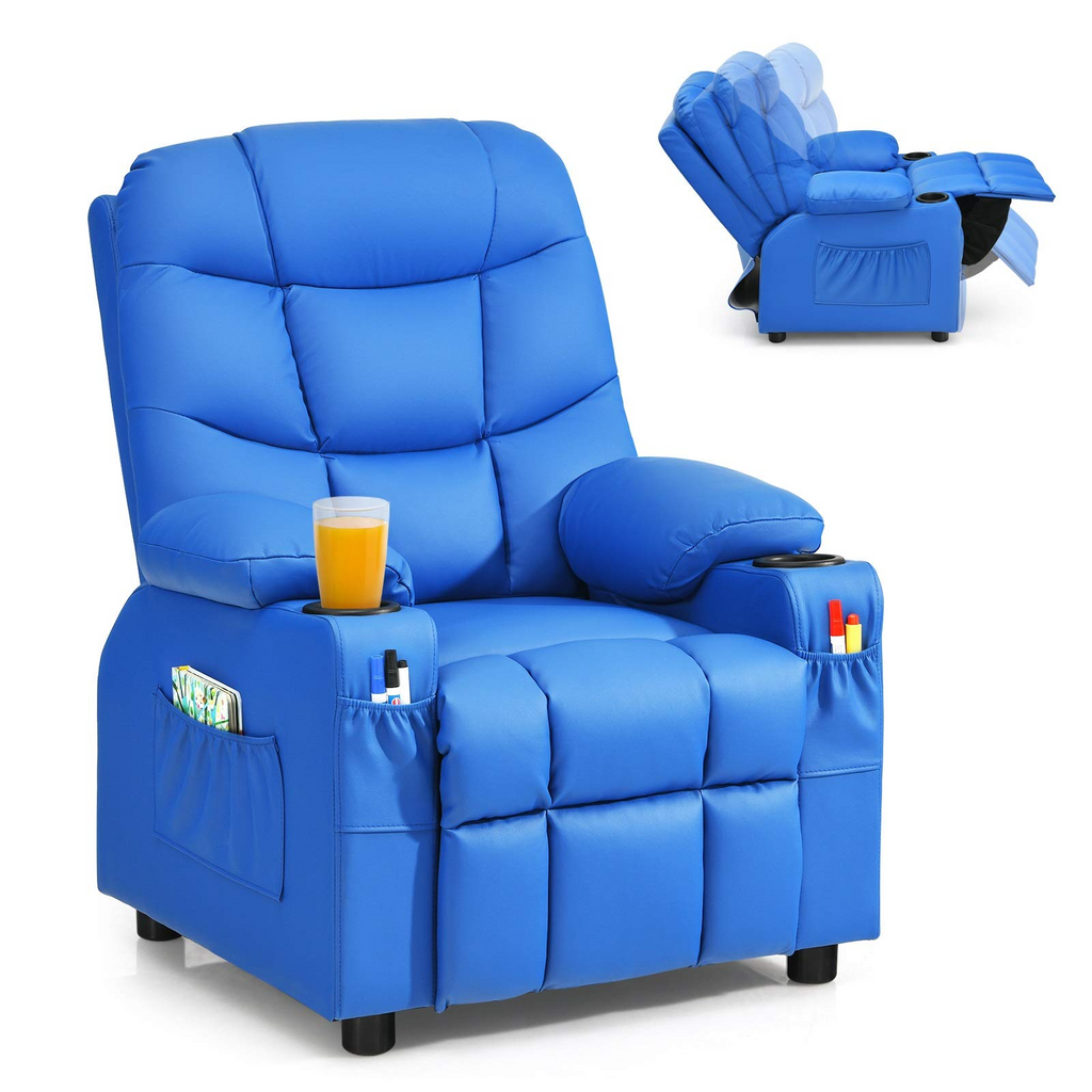 Kids Recliner Chair with Cup Holder - Costzon