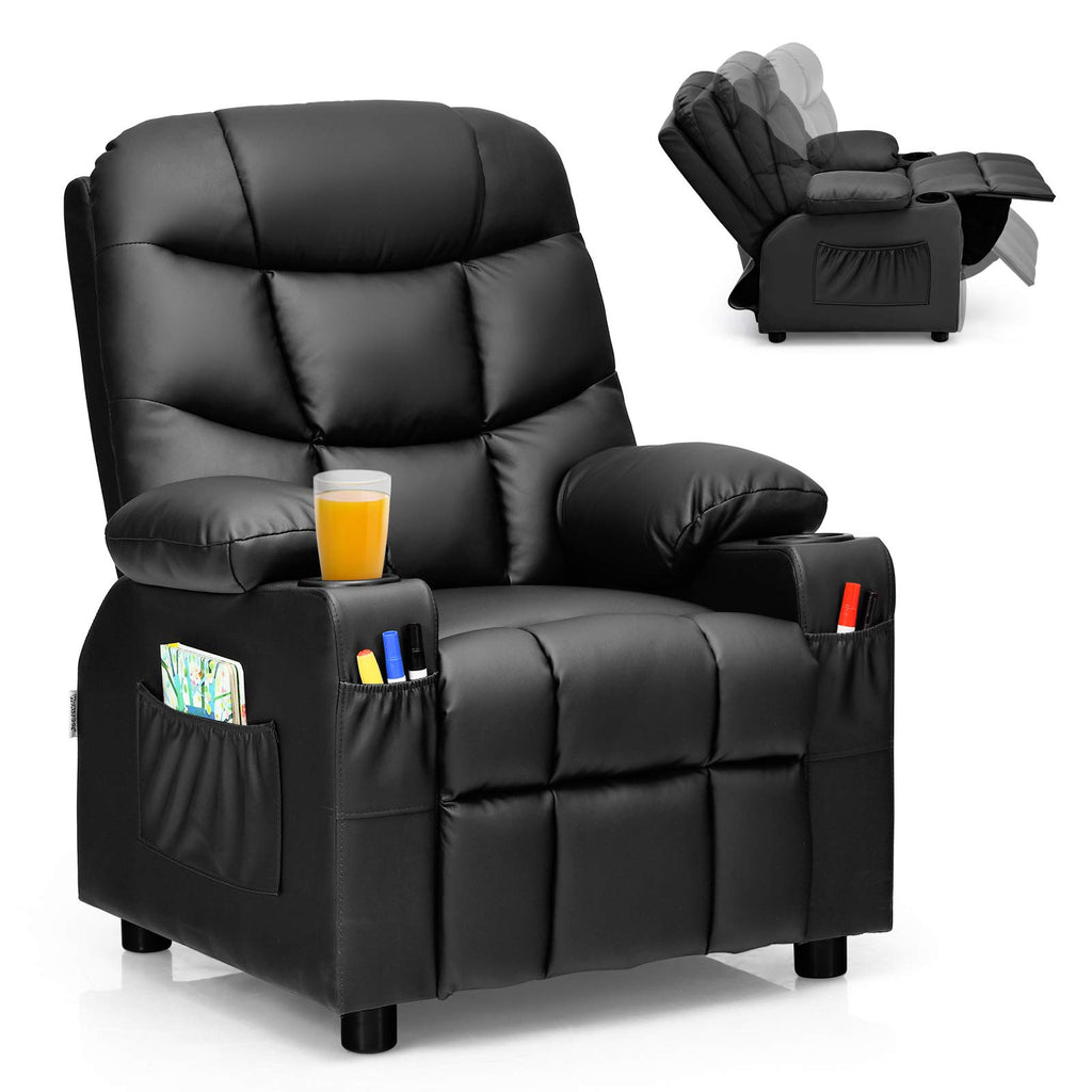 Kids Recliner Chair with Cup Holder - Costzon