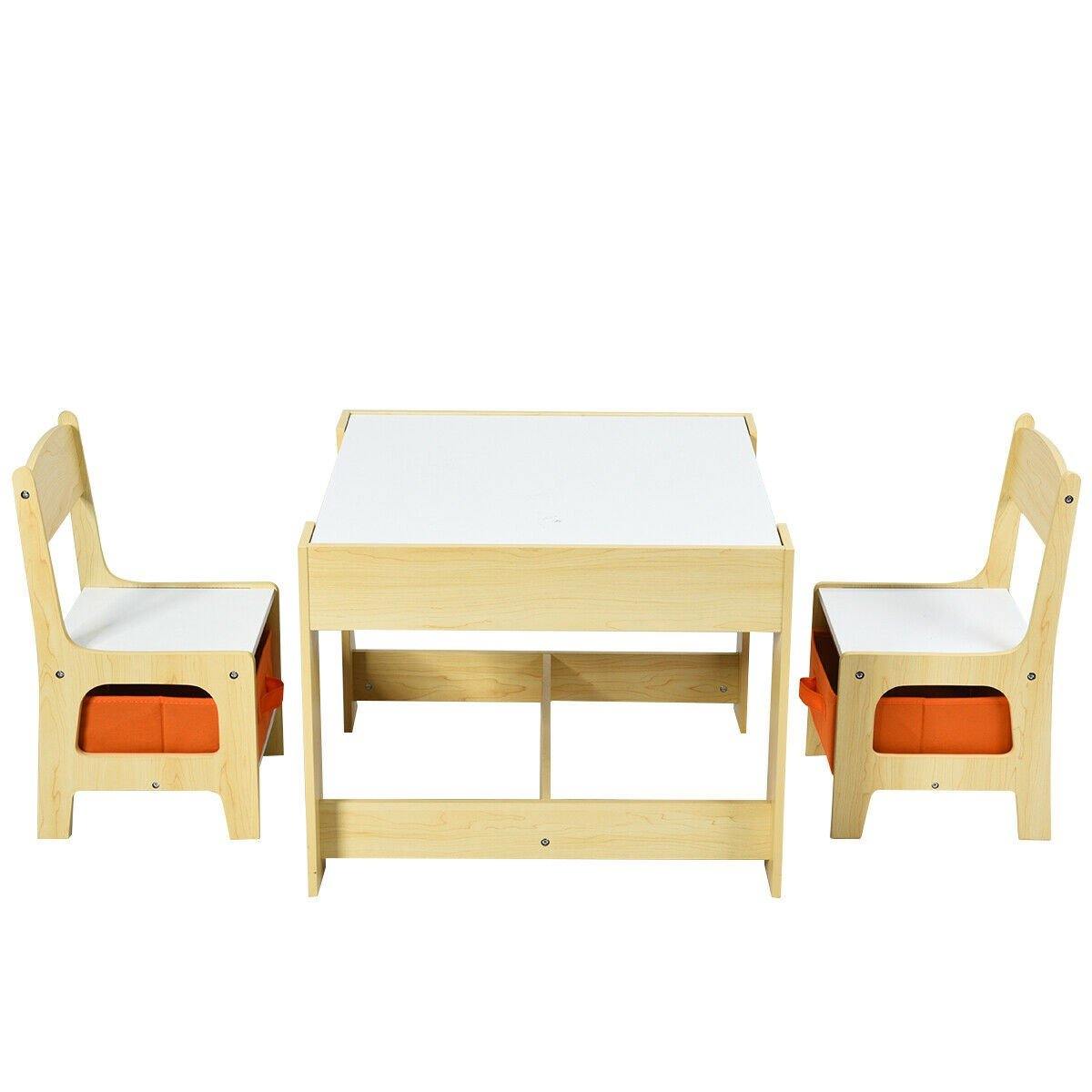 Children Art Activity Table and Drawing Table-Natural | Costway