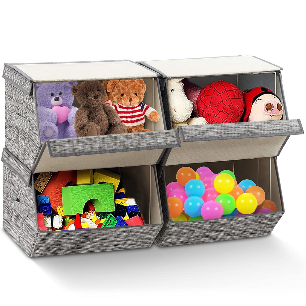  Fabric Toy Box Chest Organizer for Kids - Costzon