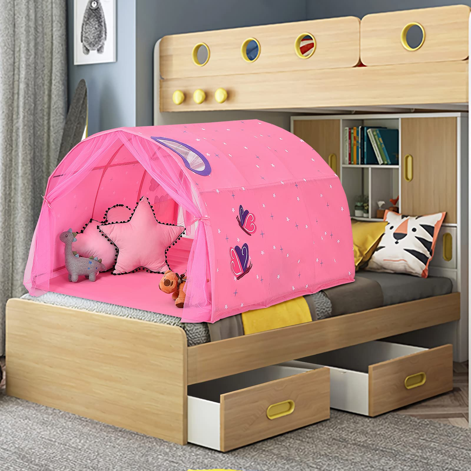 childrens bed tents Costzon Kids Dream Bed Tent, Portable Baby Playhouse Privacy Space, Pr –  costzon