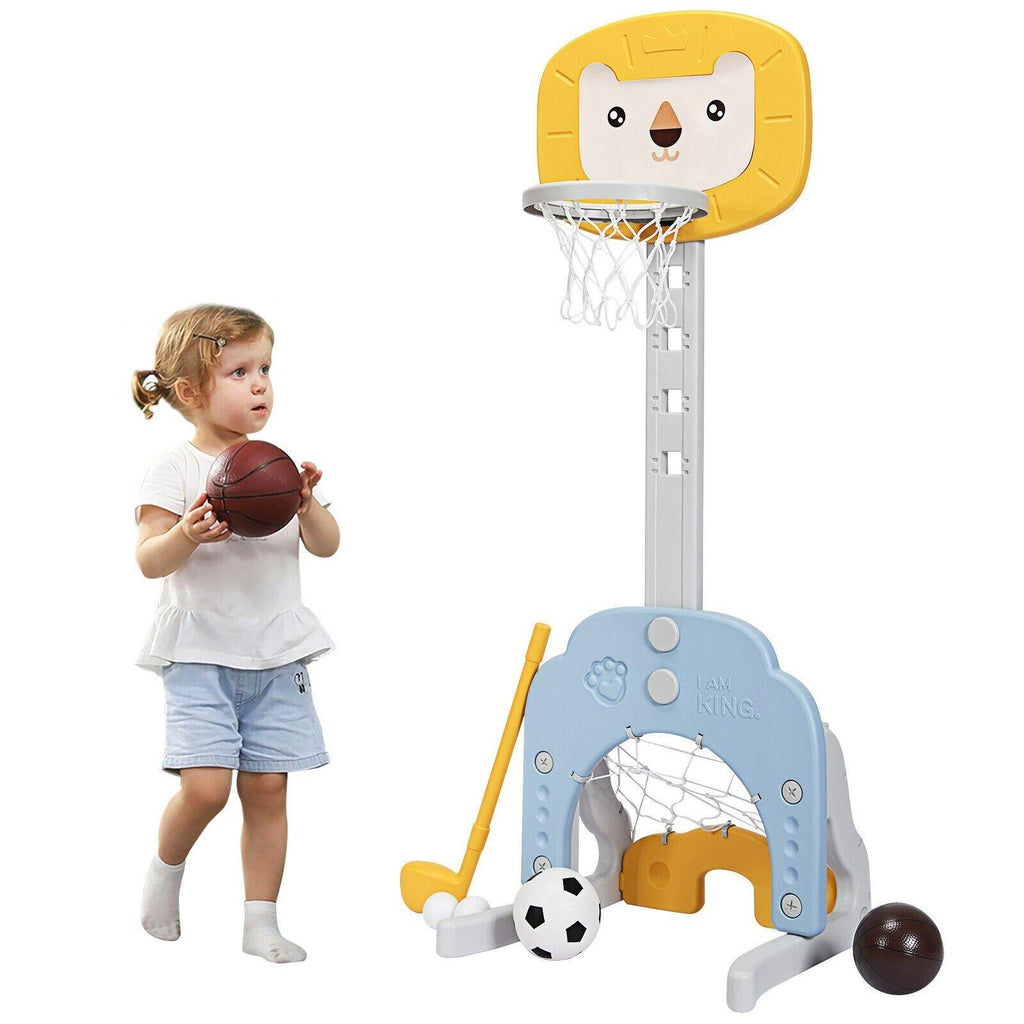 Costzon Kids Basketball Hoop, Toddler Sports Activity Center w/ 5 Adjustable Height Levels - costzon