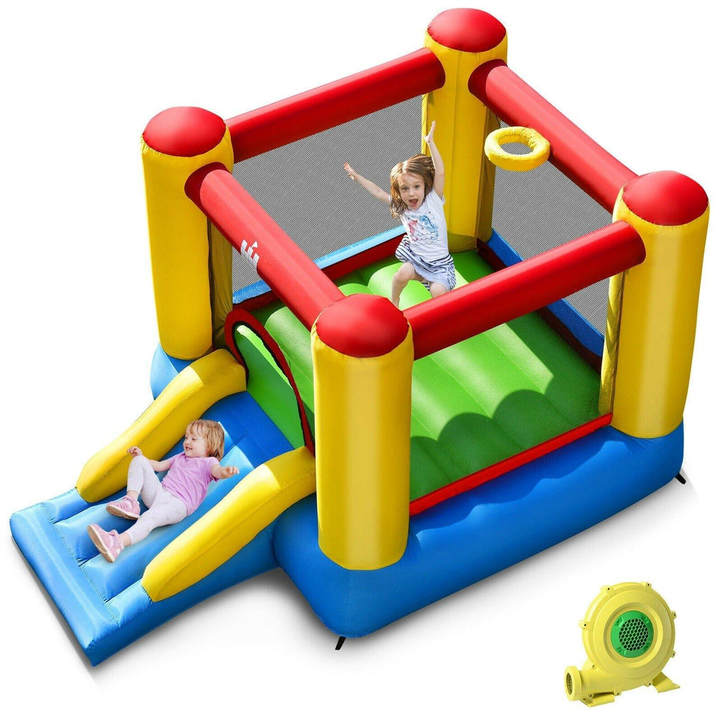 BOUNTECH Inflatable Bounce House, Kids Jump 'n Slide Bouncer with Jumping Area (with 300W Air Blower) - costzon