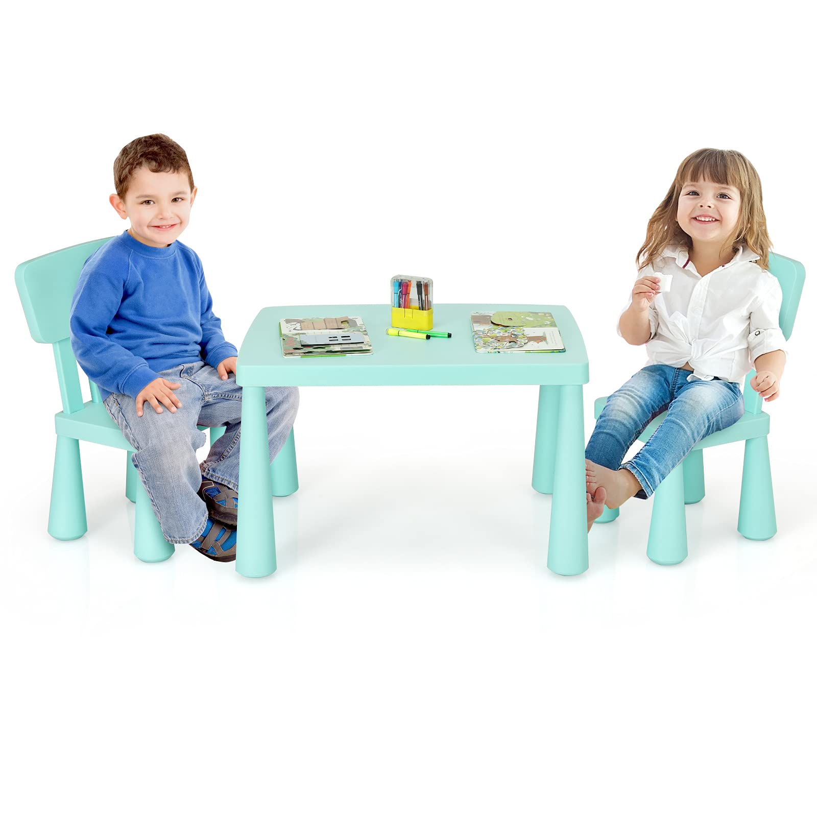 COSTWAY Set Tavolo Rotondo Con 2 Sedie Per Bambini, Set 3 Pezzi Con Tavolo Attività Di Legno Con Borsa A Rete Mobile Per Camera Da Letto Sala Giochi Per Bambini Viola 46337296 COSTWAY Set Tavolo Rotondo Con 2 Sedie Per Bambini, Set 3 Pezzi Con Tavolo Attività Di Legno Con Borsa A Rete Mobile Per Camera Da Letto Sala Giochi Per Bambini Viola 46337296