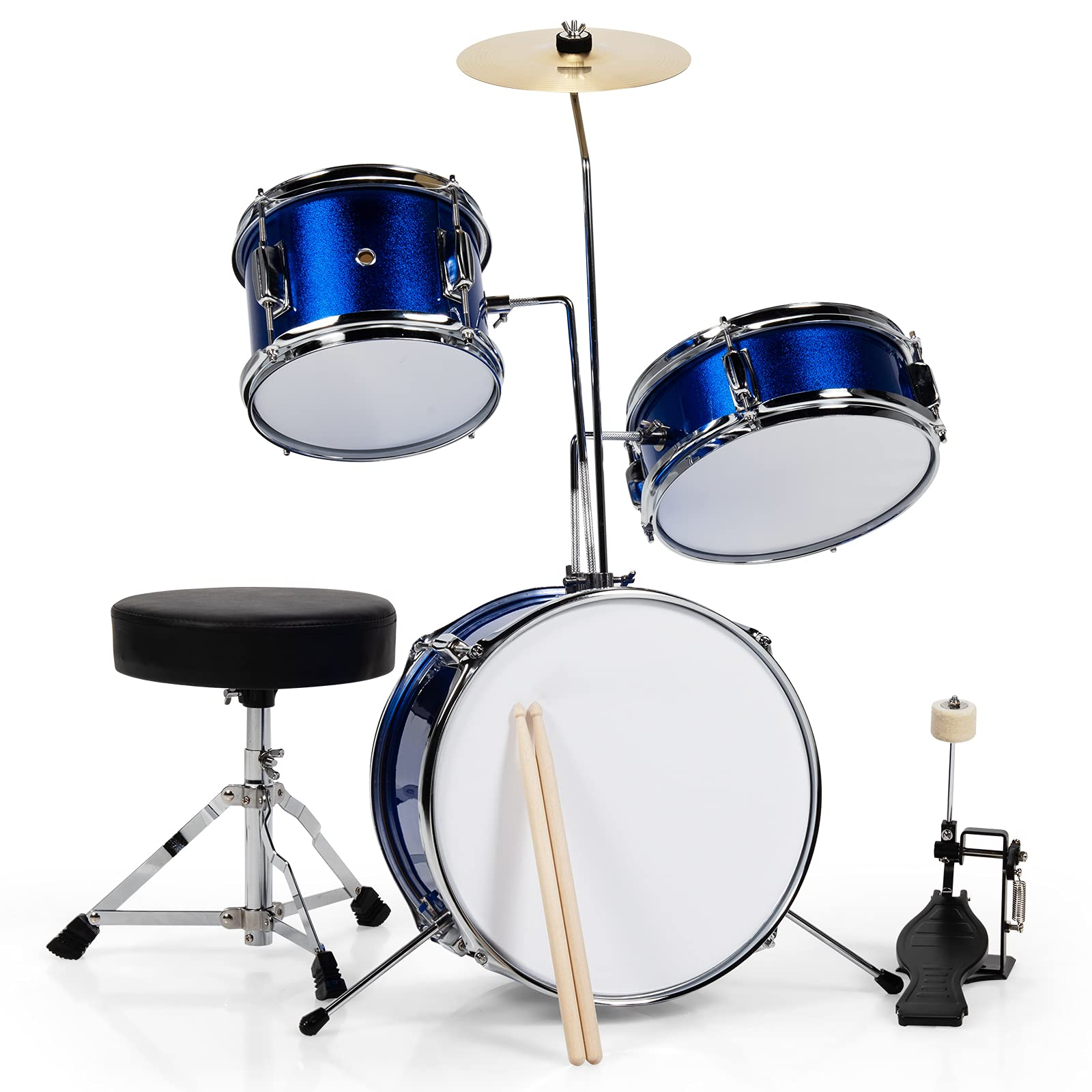 World Rhythm World Rhythm Kids Drum Kit - Zwart 3-delige Junior Drum Set Kinder Drum Kit Met Troon En Drumsticks World Rhythm World Rhythm Kids Drum Kit - Zwart 3-delige Junior Drum Set Kinder Drum Kit Met Troon En Drumsticks