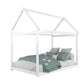 Twin House Bed Frame, Stable Kids Platform Floor Bed - Costzon