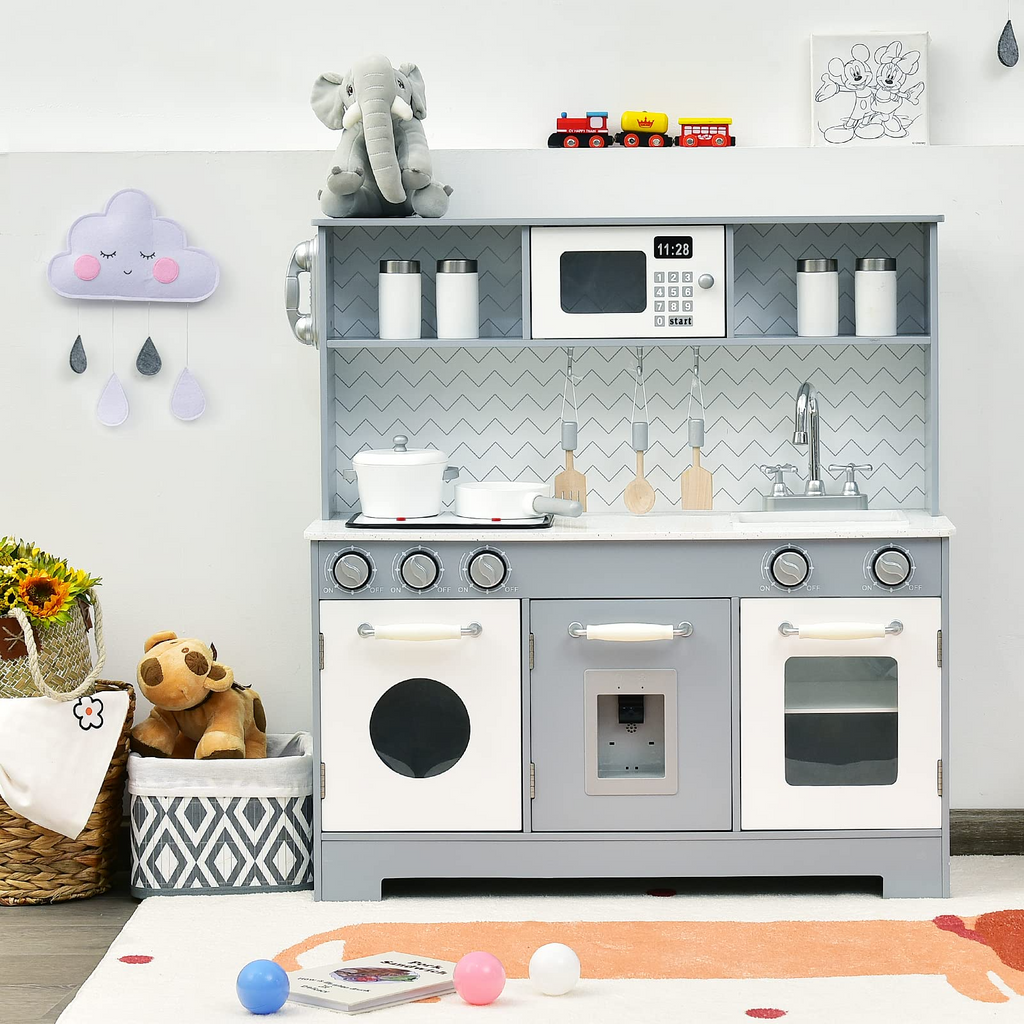 Wooden Pretend Cooking Playset - Costzon
