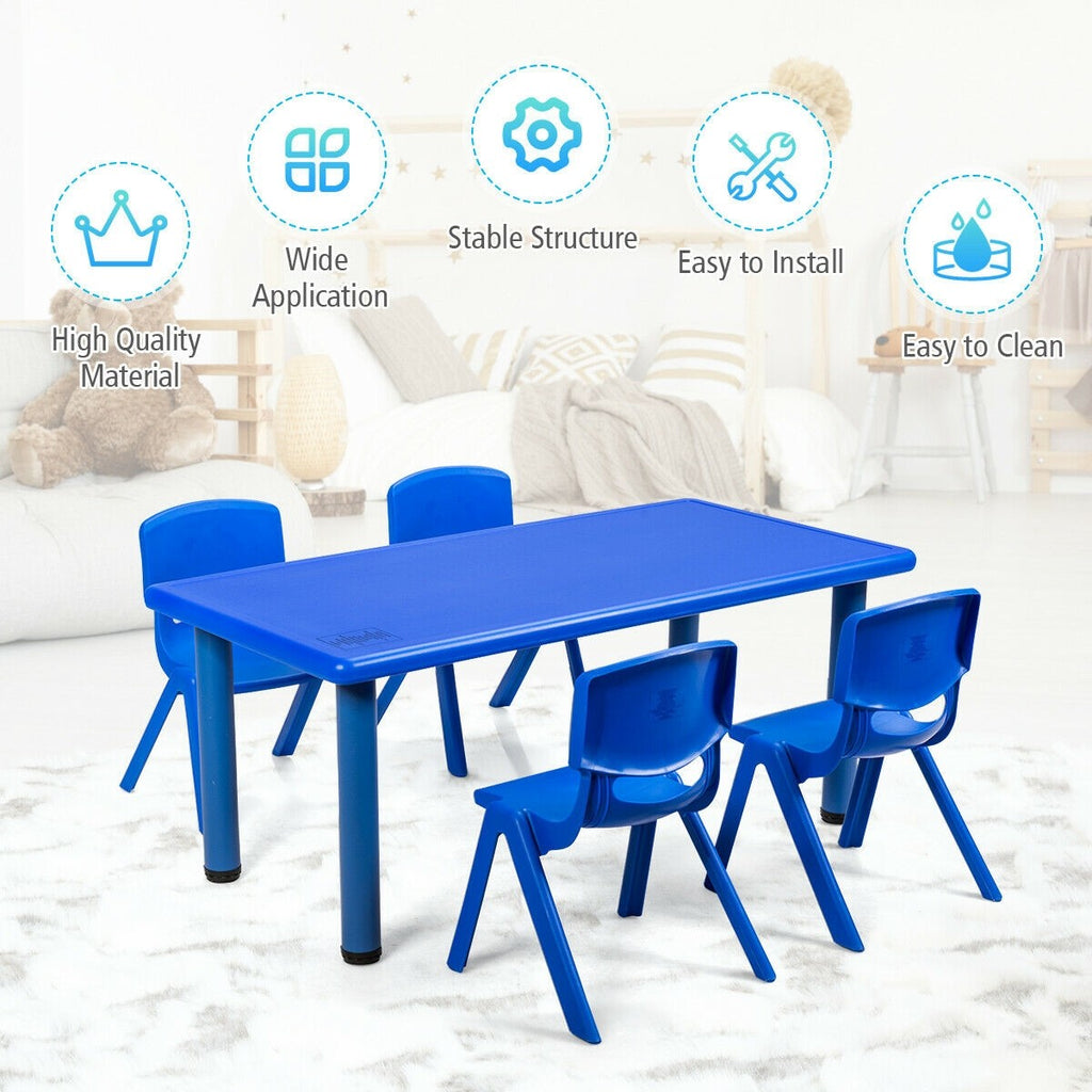 Costzon 47 x 23.5 Inch Rectangular Kids Table, Children School Activity Table for Reading Drawing Dining Playing - costzon