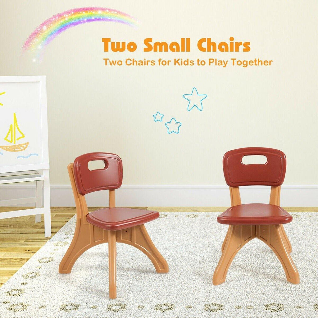 Kids Table and Chair Set, 3 Piece Activity Table - costzon