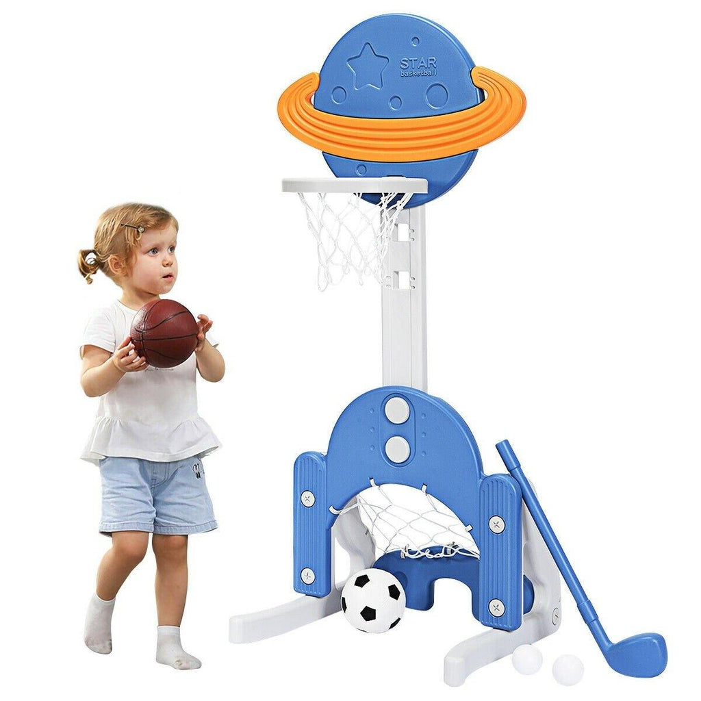 Costzon Kids Basketball Hoop, Toddler Sports Activity Center w/ 5 Adjustable Height Levels - costzon