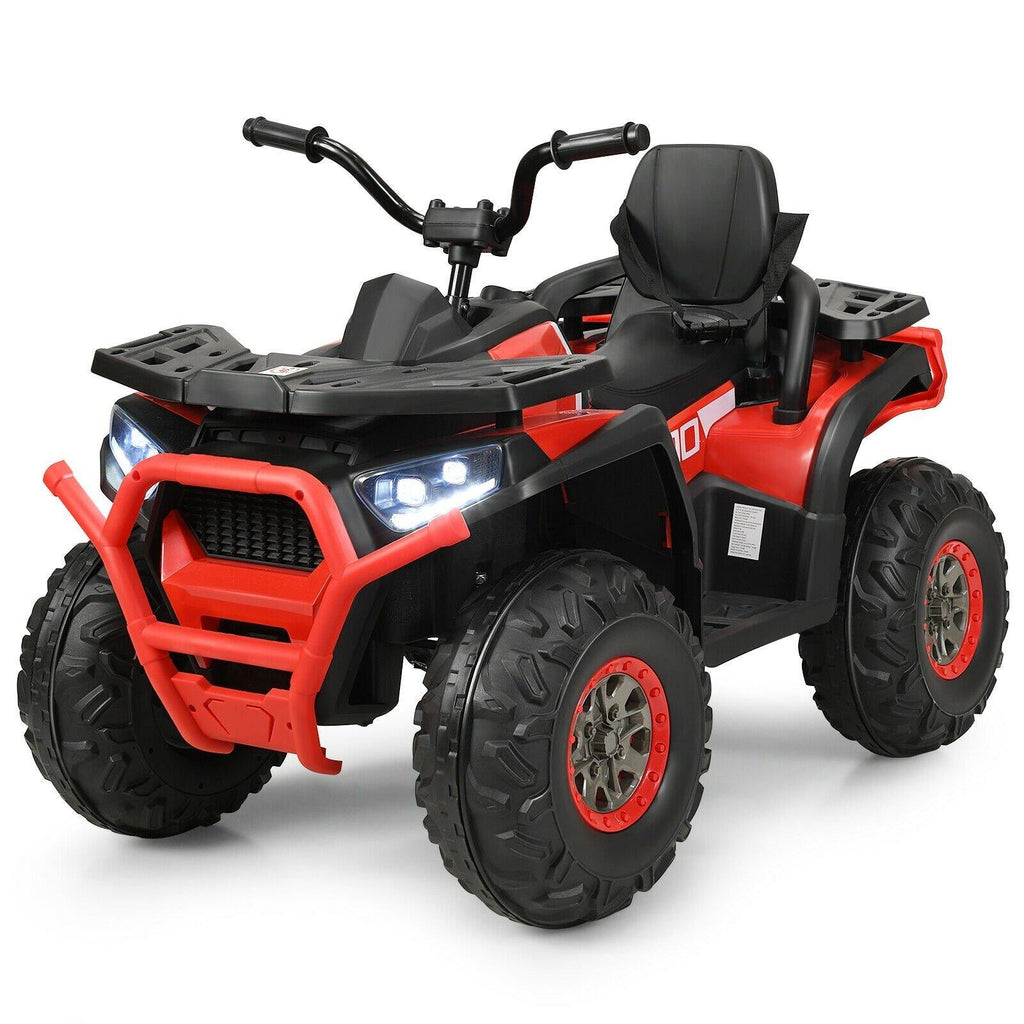 Costzon Ride on ATV, 12V Battery Powered Electric Vehicle w/ Safety Belt, LED Lights - costzon