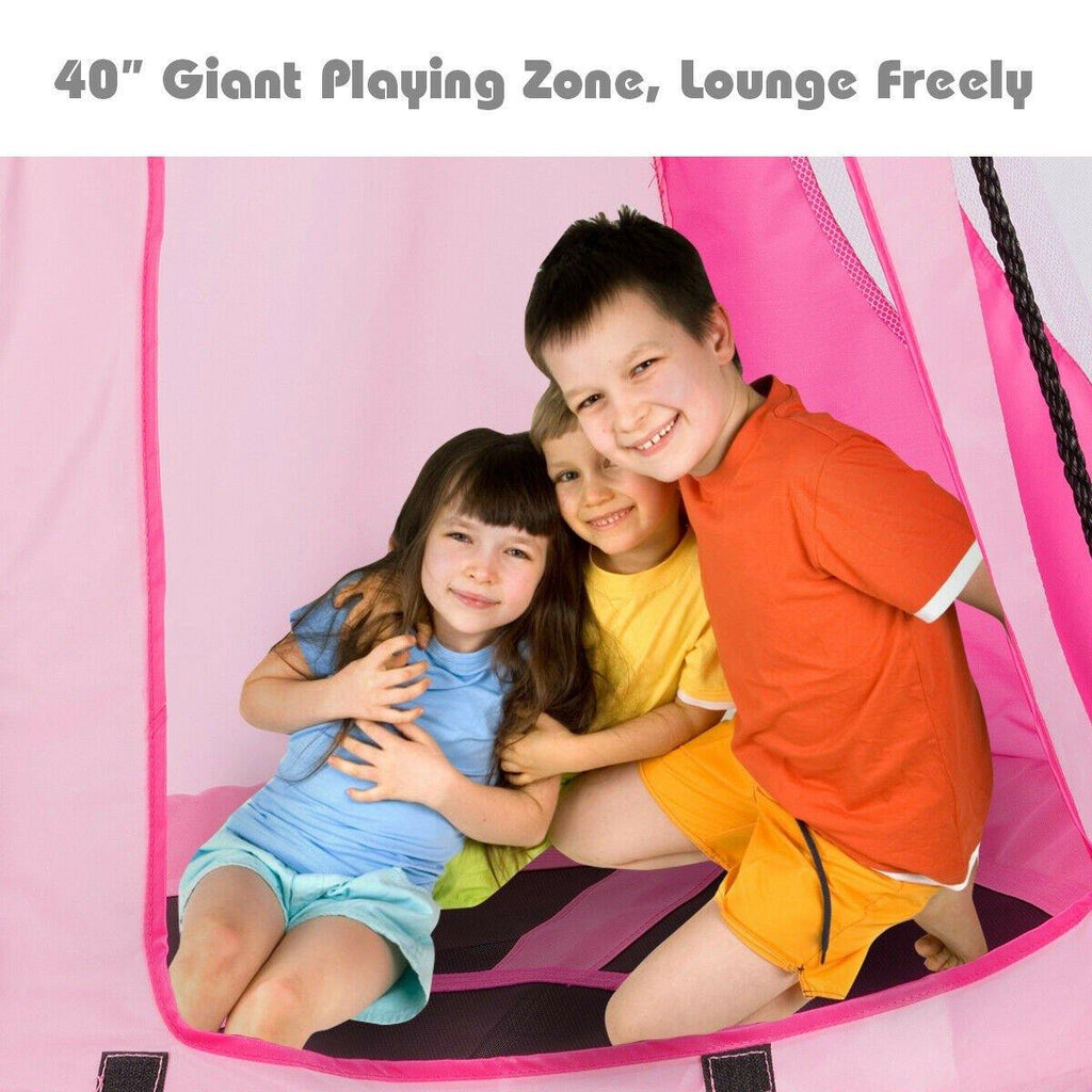 2 in 1 Kids Detachable Hanging Chair Swing Tent Set - costzon