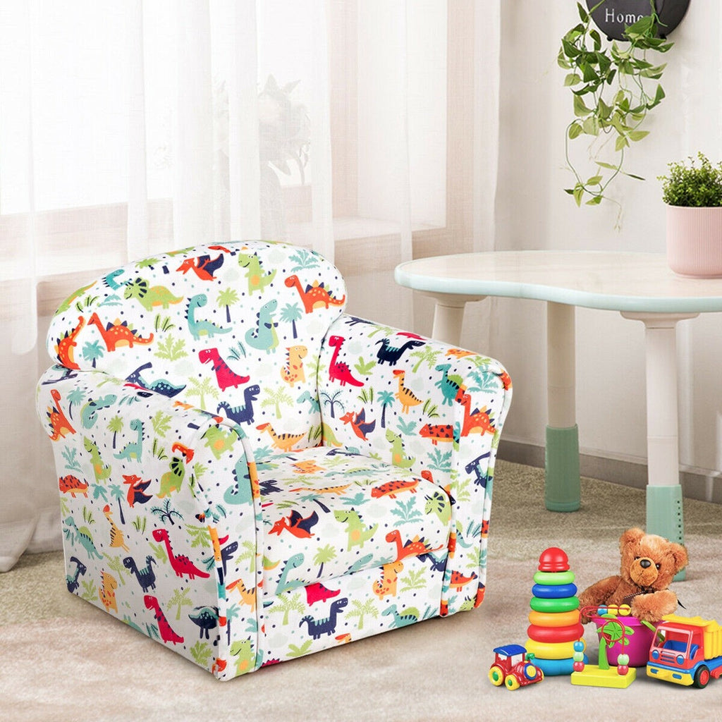 Costzon Kids Sofa, Children Armrest Chair with Pattern, Toddler Furniture, Dinosaur - costzon