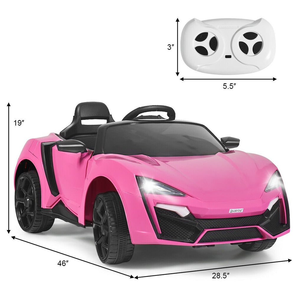 Costzon Pink Ride on Car, 12V Battery Powered Electric Vehicle w/ Manual & 2.4G Remote Control Modes - costzon