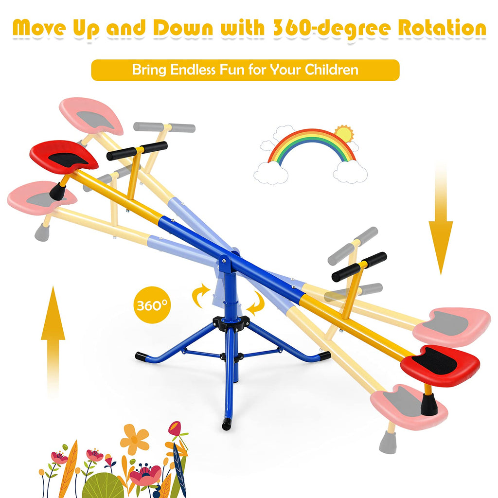 Kids Seesaw Swivel Teeter Totter Playground Equipment - Costzon