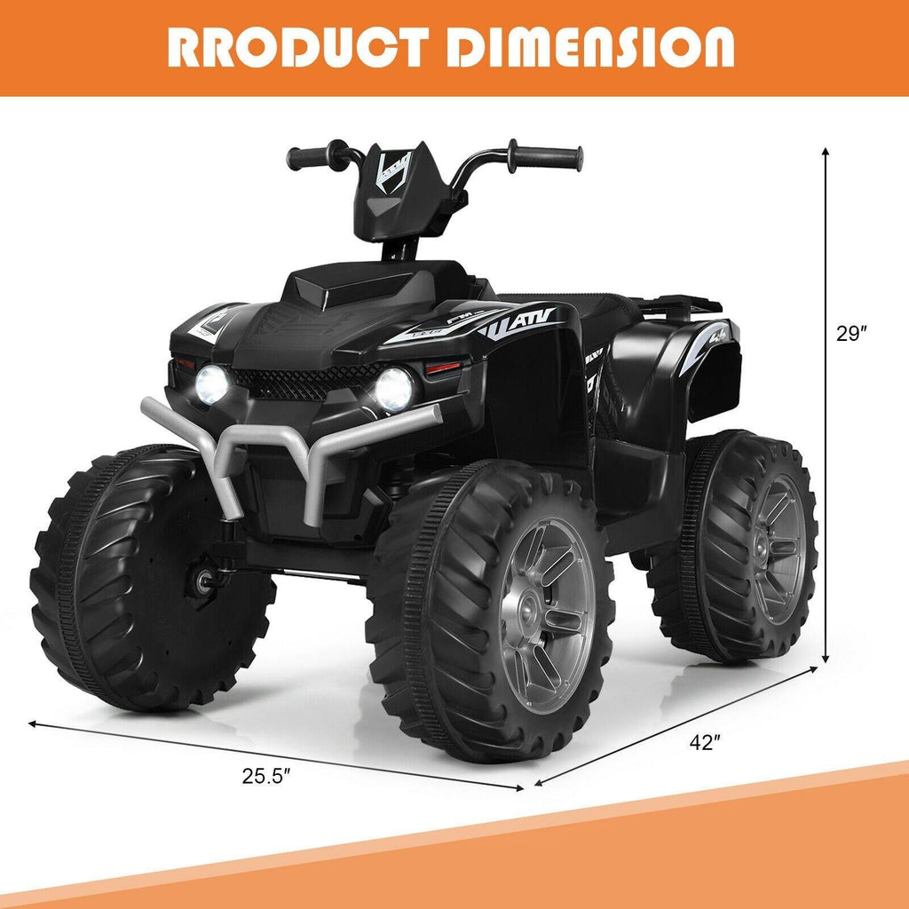 Costzon Kids ATV, 12V Battery Powered Electric Vehicle w/ LED Lights, High & Low Speed - costzon