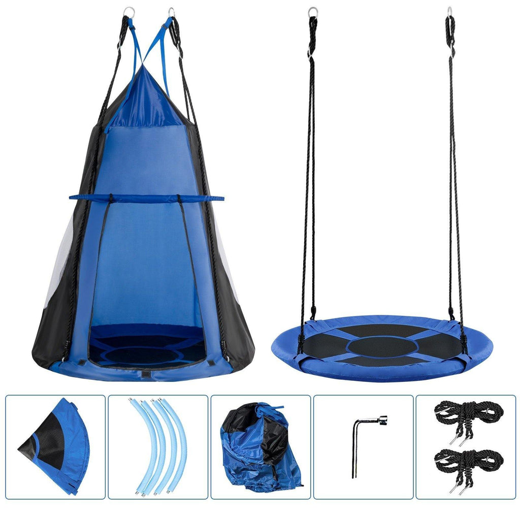 2 in 1 Kids Detachable Hanging Chair Swing Tent Set - costzon