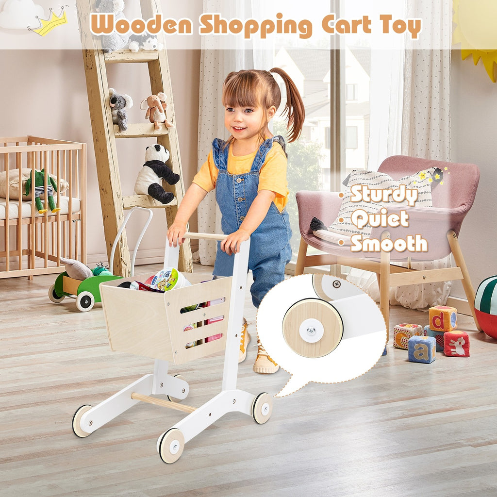 Costzon Pretend Grocery Store Playset, Supermarket Play Toy with Shopping Cart (Play Food Set are not Included) - costzon