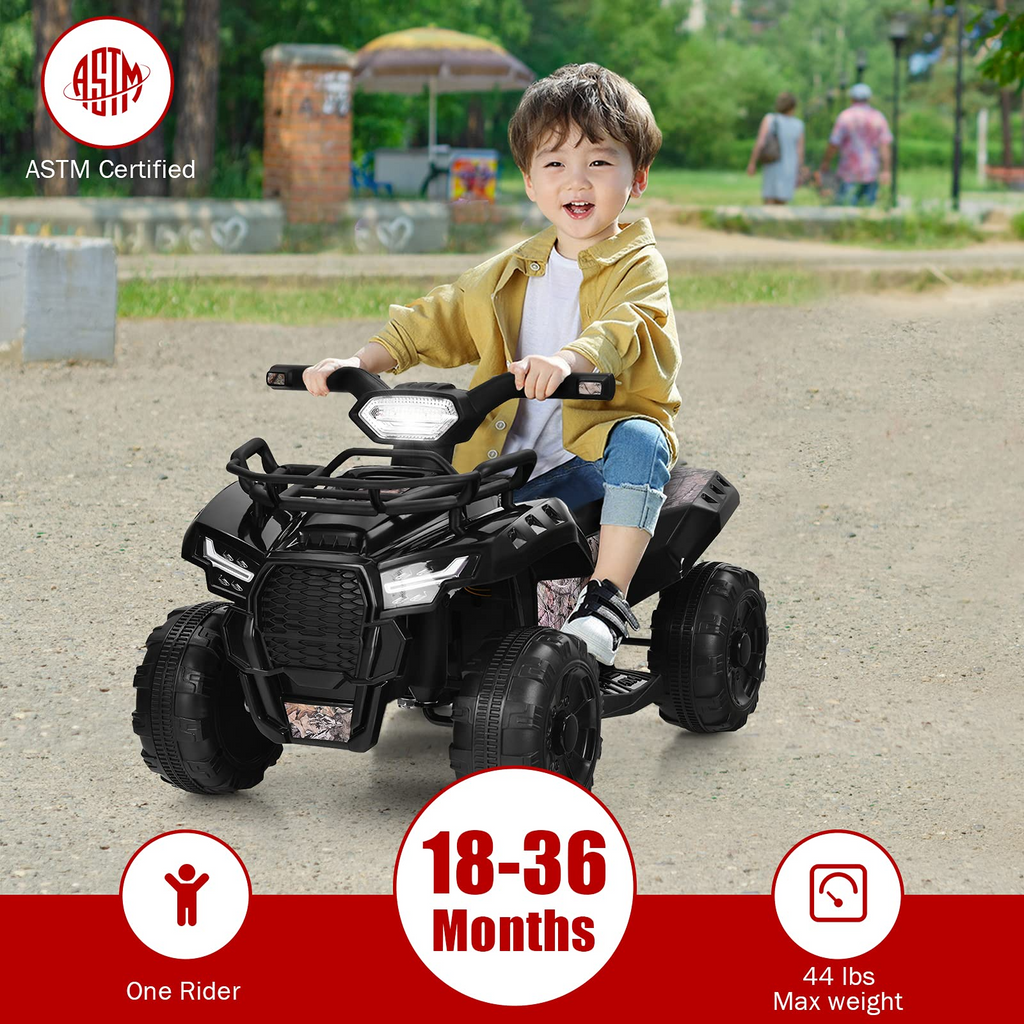 Kids ATV, 6V Battery Powered Electric Vehicle - Tangkula
