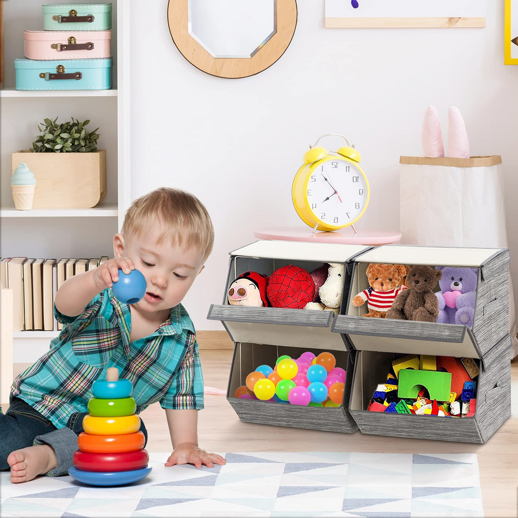 Fabric Toy Box Chest Organizer for Kids - Costzon