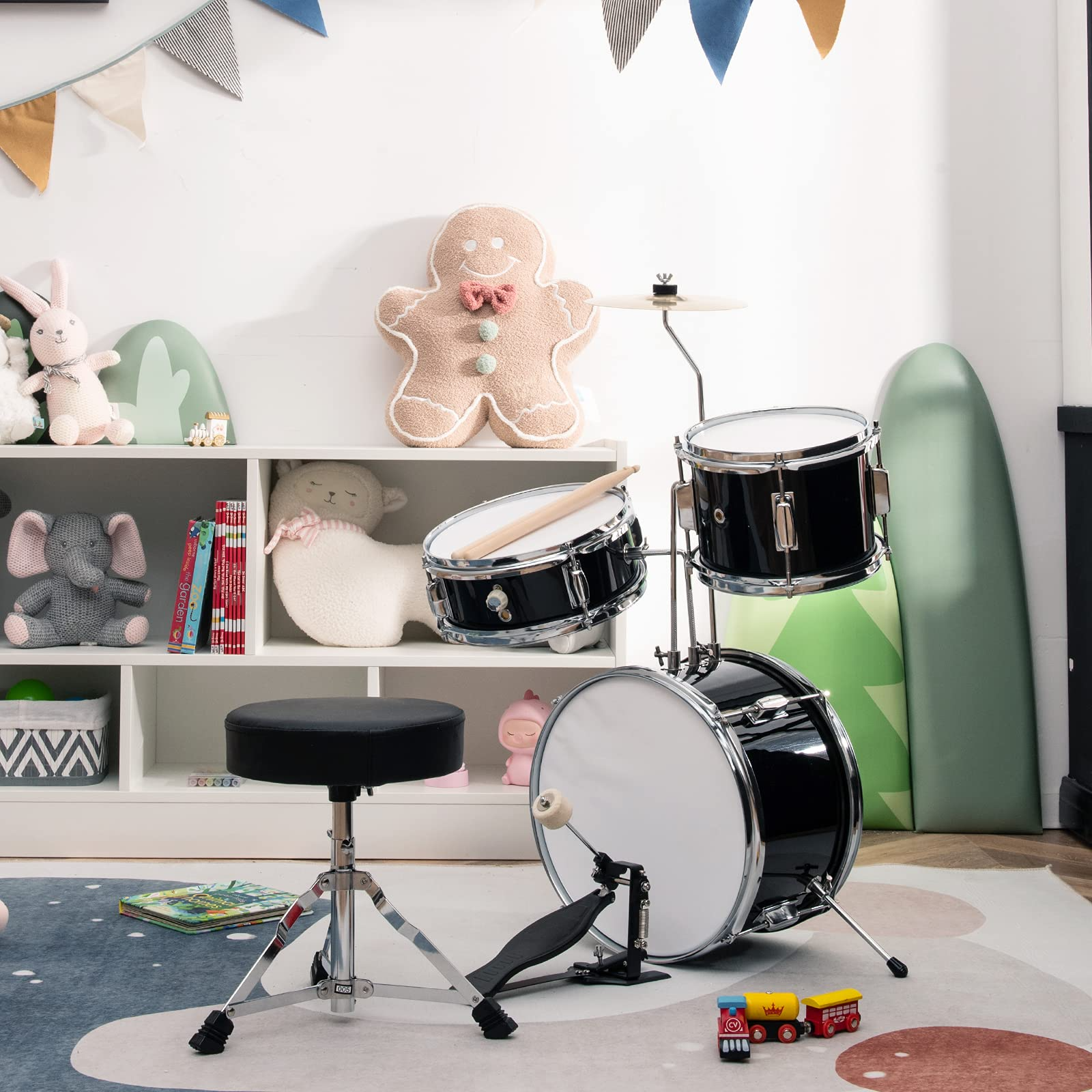 Costzon 3-Piece Kids Drum Set, 13 inch Junior Drum Set with