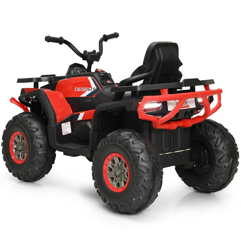 Costzon Ride on ATV, 12V Battery Powered Electric Vehicle w/ Safety Belt, LED Lights - costzon