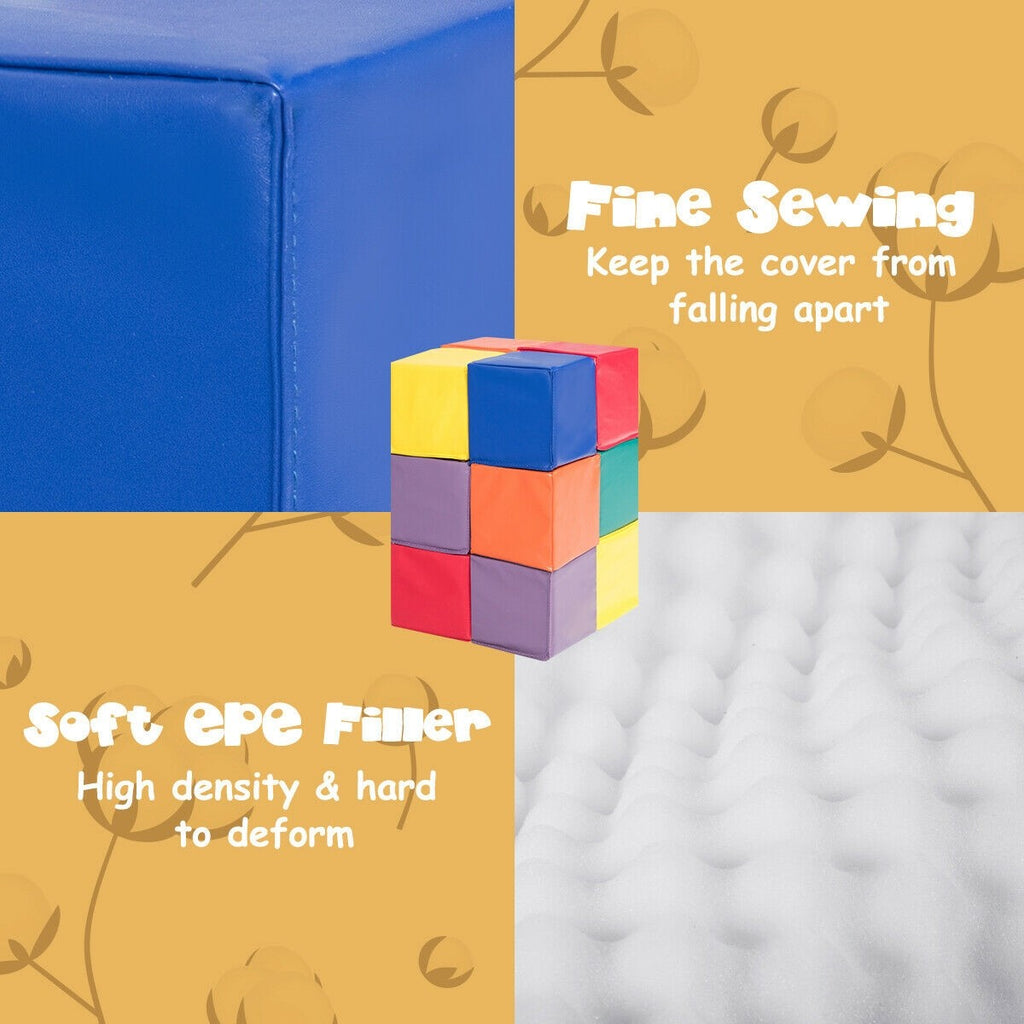 Costzon Soft Blocks, Toddler Foam Block Playset for Safe Active Play and Building (5.5-Inch, 12-Piece) - costzon
