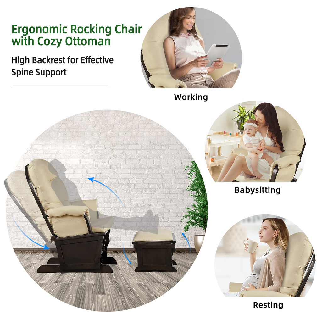 Costzon Glider and Ottoman Set