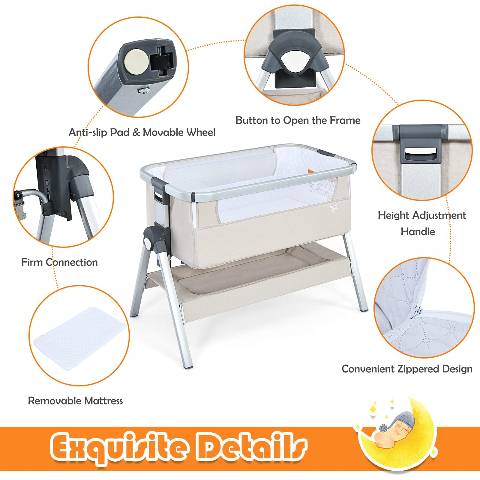 Portable bassinet with handle sales