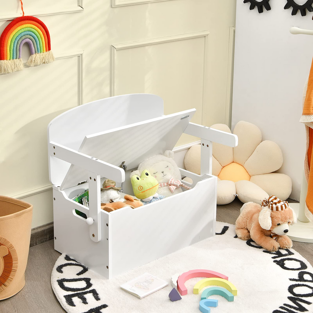 Convertible Toy Storage Bench with Built-in Handle for Kindergarten  -  Costzon
