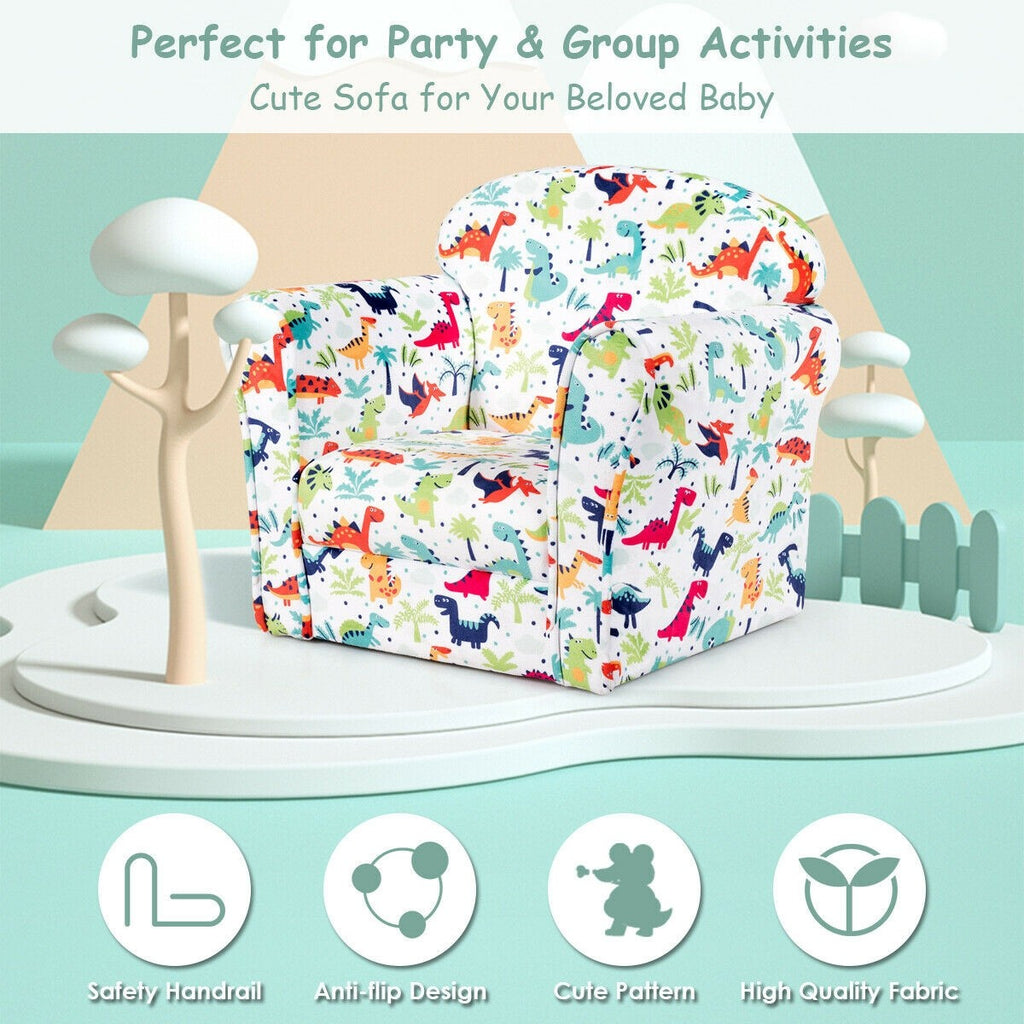 Costzon Kids Sofa, Children Armrest Chair with Pattern, Toddler Furniture, Dinosaur - costzon